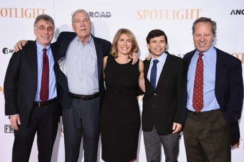 The Boston Globe’s Spotlight team that broke the abuse scandal in 2002 includes (from left) Martin Baron, Walter Robinson, Sacha Pfeiffer, Michael Rezendes and Ben Bradlee, Jnr.