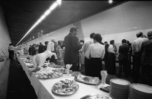 One Hong Kong cocktail party that may have been worth attending - held inside the Cross Harbour Tunnel to mark its opening in 1972.
