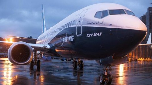 A Boeing 737 MAX sits outside the hangar during a media tour at the Boeing plant in Renton, Washington. Photo: Matt Mills McKnight/Reuters