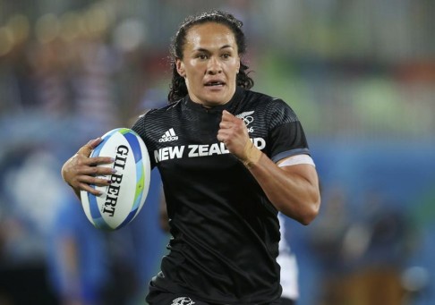 Portia Woodman on the charge for New Zealand. Photo: Reuters