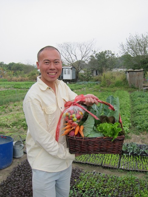 Wong Yu-wing at his AuLaw Organic farm in Kam Tin