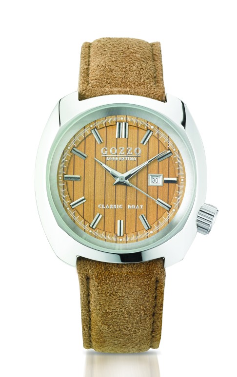Nautical watch with Swiss movement and wood dial designed and manufactured in Italy by Gozzo Sorrentino (Chic & Trendy zone, 3C-E28)