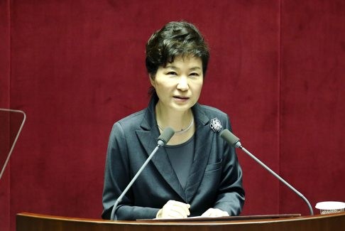 South Korean President Park Geun-hye says the future generation should be instilled with pride in the country. Photo: EPA