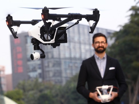 Chinese start-up DJI (pictured is one of its Inspire models) already controls 70 per cent of the global market for civilian drones, but China’s military drone development still lags behind that of the United States and Russia. Photo: Dickson Lee