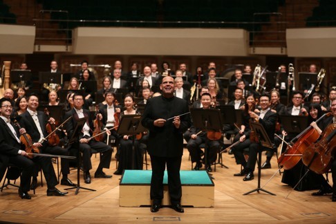 Jaap van Zweden and the orchestra lap up the applause for the first concert of their Beethoven symphonic series. Photo: Keith Hiro