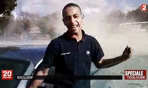 A TV grab of Mohamed Merah, whose killing of seven people in France in 2012 led filmmaker Nicolas Boukhrief to start work on Made in France. Photo: AFP