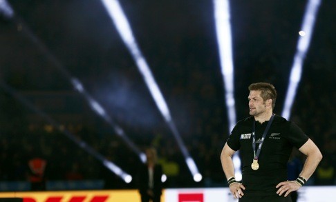Richie McCaw of New Zealand looks on after winning the Rugby World Cup final. Photo: Reuters