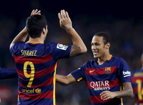 Luis Suarez and Neymar have ensured Leo Messi has not been missed. Photo: Reuters