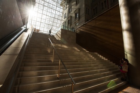 A staircase in the atrium of the gallery.