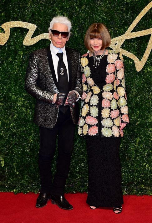 Karl Lagerfeld and Anna Wintour. Photo: AP
