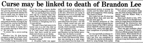 How we reported the curse controversy in 1993. SCMP Pictures