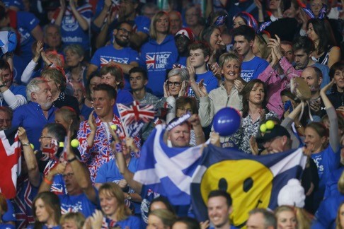 Judy Murray (C), mother of Great Britain's Andy Murray watches during his match. Photo: Reuters