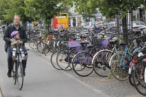 Bikes are parked beside Norreport food market in Copenhagen. Some 52 per cent of the city’s population commutes daily by bicycle. Photo: SCMP Pictures