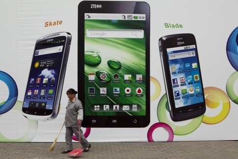 Smartphones and tablets are a big part of ZTE’s business but its success also hinges on a corporate culture based on three core values: Cool, Green and Open. Photo: Bloomberg