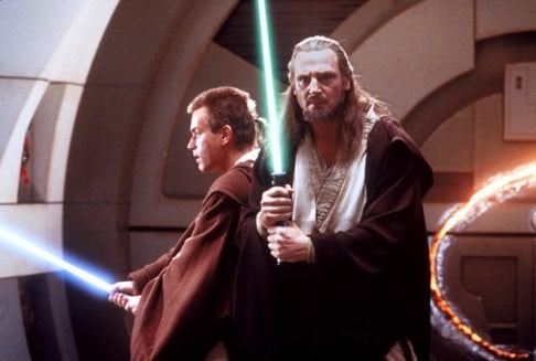Ewan McGregor (left) and Liam Neeson in a scene from Star Wars: Episode 1 – The Phantom Menace. Photo: AP