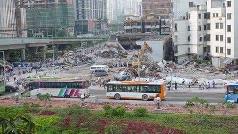 Demolished homes in Xian Village, Guangzhou. Photo: SCMP Pictures