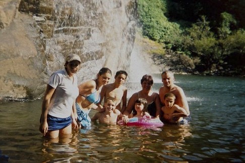 The Forkans in Sri Lanka in 2004 (clockwise from left): Jo, Marie, Rob, Sandra, Kevin, Matty, Rosie and Paul.