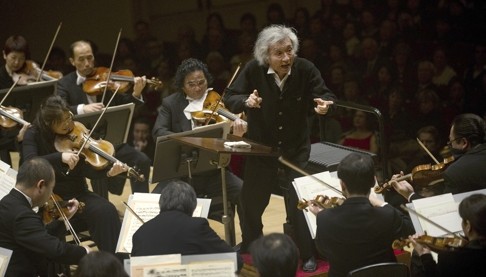 Ozawa leads the Saito Kinen Orchestra in December 2010 at Carnegie Hall in New York. Photo: AFP
