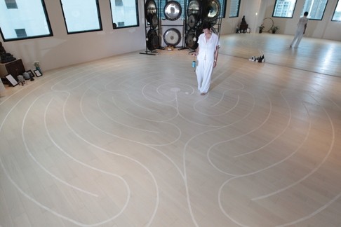 Collard walks her own labyrinth at Red Door Studio. Photo: Bruce Yan