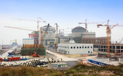 Fangchenggang (Hongsha) nuclear power station under construction in Guangxi province. China has 30 nuclear reactors in operation, 22 under construction and proposes to sign up for 30 more by 2020. Photo: CGN