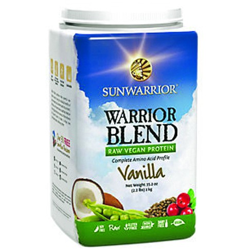 Sunwarrior Vanilla protein powder.