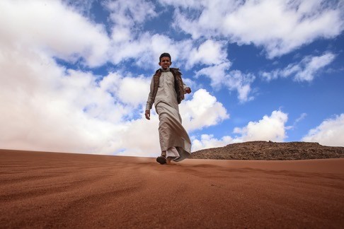 Jacir in Wadi Rum. Scenes for Oscar winner Lawrence of Arabia were shot nearby 50 years ago. Photo; AP