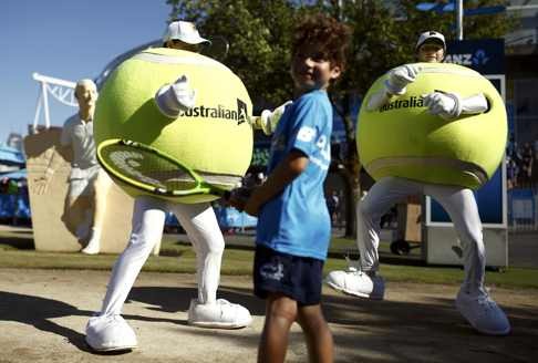 A young fan enjoys the opening day of the Australian Open. Photo: Reuters