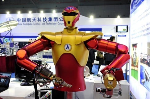 The robotic astronaut Xiaotian is shown at the 17th China International Industry Fair in Shanghai last November. The fair focussed on industrial automation, new energy automobiles, robotics, aerospace and aviation technology. Photo: Xinhua