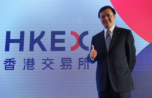 Charles Li says HKEx is focusing on expanding the “connect” schemes with the mainland, a priority that is reflected in the bourse’s new logo. Photo: Edward Wong
