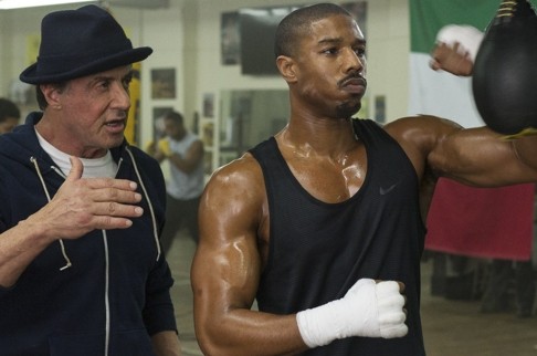 Sylvester Stallone, who was Oscar-nominated for his role, and Michael B. Jordan, who plays the lead and was not, in Creed.
