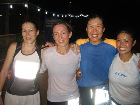 Racers Jeanette Holmes-Thompson, Claire Price, Chiaki Fjelddahl and Hiko Takeda after winning the women's Oxfam Trailwalker 2007.