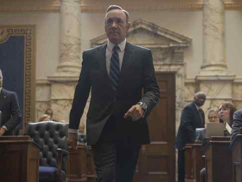 Kevin Spacey in a scene from House of Cards, a Netflix production.