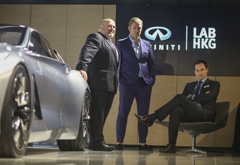 Nest CEO Simon Squibb (centre) is shown with Infiniti Motor executives at the launch of an accelerator programme for start-ups in Hong Kong last August. Nest has partnered with a number of companies on similar projects. Photo: SCMP Pictures