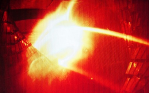 A colourised computer image shows the moment the first superhot plasma was created in a separate experiment at the Wendelstein 7-X nuclear fusion research centre at the Max-Planck-Institut for Plasma Physics (IPP) in Greifswald, Germany in December. Photo: EPA