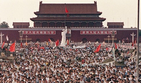 Hundreds of thousands of protesters gather in Beijing’s Tiananmen Square in June, 1989. The pro-democracy movement ended in a bloody military crackdown. Photo: AFP