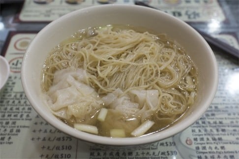 Wonton noodles at Good Hope Noodle in Mong Kok. Photo: Antony Dickson
