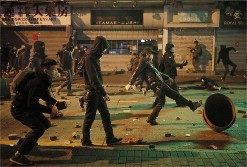 Hong Kong youth rioting on the streets of Mong Kok over the Lunar New Year. If we don’t channel the energies of our youth into start-ups, should we be surprised that they are channelling their energies onto the street or fighting for different causes? Photo: AP