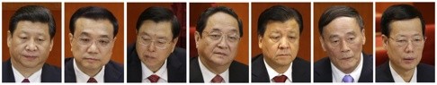 The sessions are expected to reveal clues to Xi Jinping’s political favourites ahead of the leadership transition next year, when five of the seven members of the Politburo Standing Committee are replaced. The current line-up: (left to right) Xi Jinping, Li Keqiang, Zhang Dejiang, Yu Zhengsheng, Liu Yunshan, Wang Qishan and Zhang Gaoli. Photos: Reuters