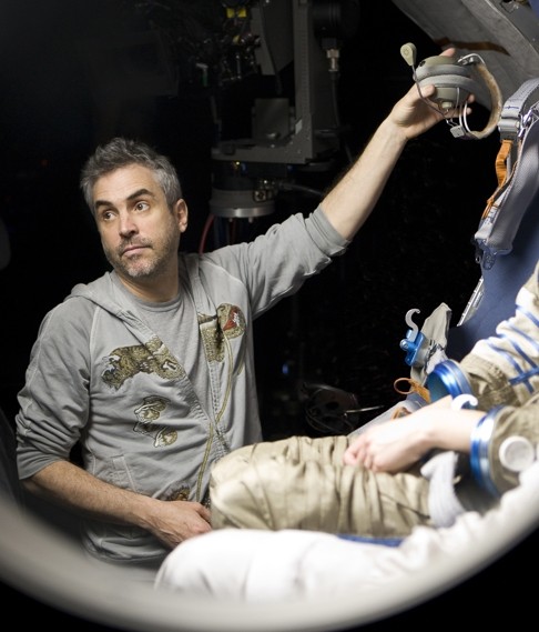 Alfonso Cuaron on the set of Gravity. Photo: Warner Brothers