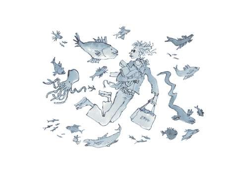 From Blake’s series ‘Life under Water’ for the Gordon Hospital, 2009. Photo: Quentin Blake
