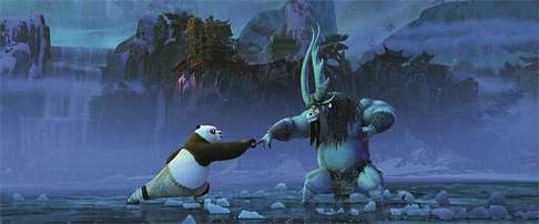 Po takes on a new adversary, Kai, in a still from the film.