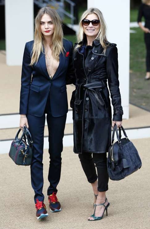 Cara Delevingne with fellow model Kate Moss, who’s been the muse of a remarkable range of artists. Photo: Reuters