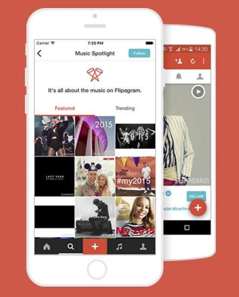 The app aspires to be a combination of Instagram and YouTube. Photo: Flipagram