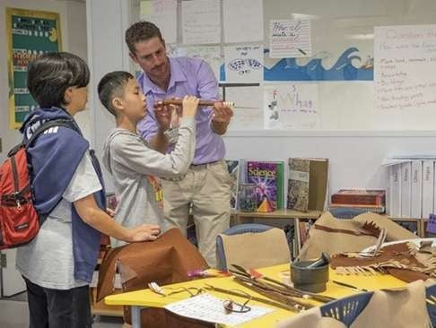 Students receive hands-on teaching at The Harbour School.