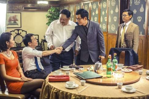 Richie Jen’s character (second from right) learns about the corruption culture in China.