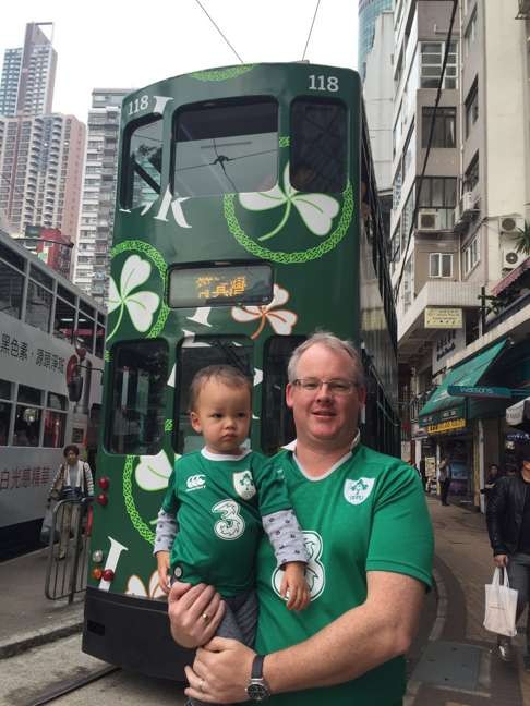 Ronan Collins and son Michael Collin. Photo: SCMP Pictures