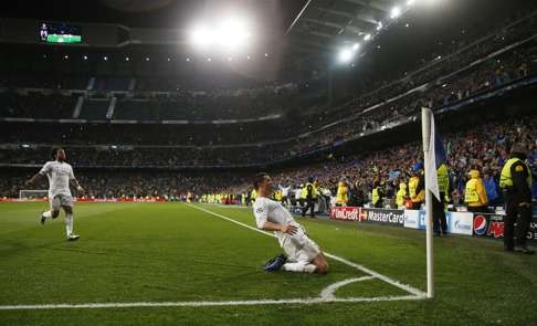 Ronaldo celebrates his hat-trick. Photo: Reuters