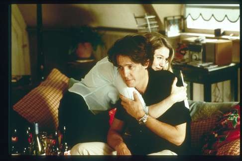 Hugh Grant and Zellweger in a still from Bridget Jones’s Diary.