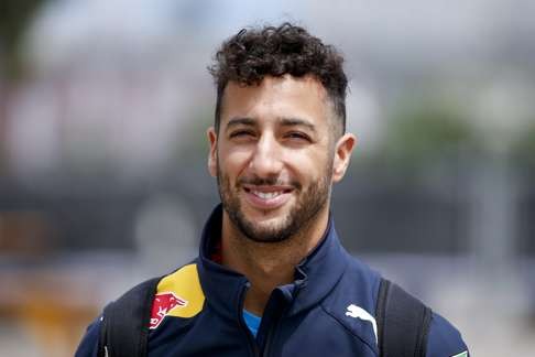 Australian driver Daniel Ricciardo of Red Bull sports his new haircut. Photo: EPA