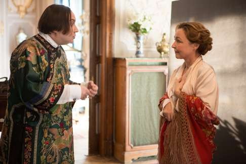 Catherine Frot as Marguerite Dumont and Michel Fau as her vocal coach Atos Pezzini in Marguerite.